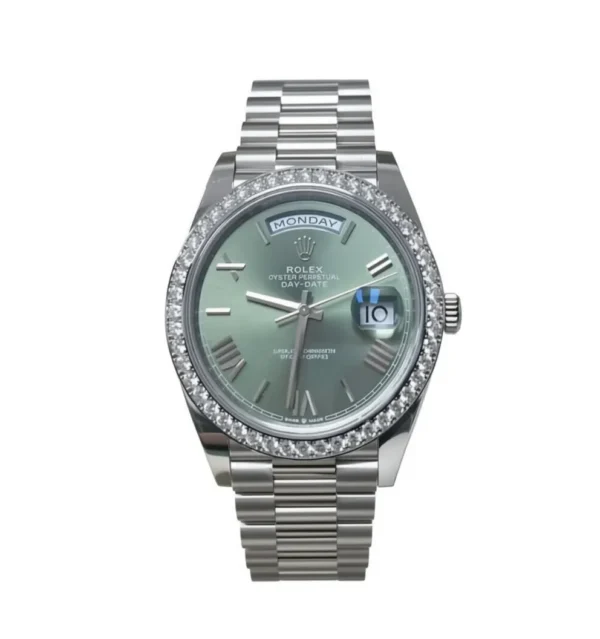 RLX Day-Date 40mm 228349RBR-0030 Olive Green Dial President Bracelet