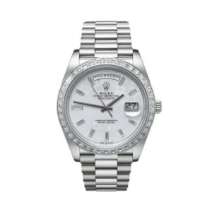 RLX Day-Date 40mm 228396TBR-0027 Meteoriate Baguette Diamond Dial and Bezel Watch