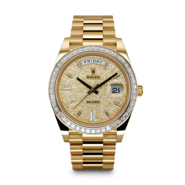 RLX Day-Date 40mm 228398TBR-0036 Diamond Paved Dial President Watch