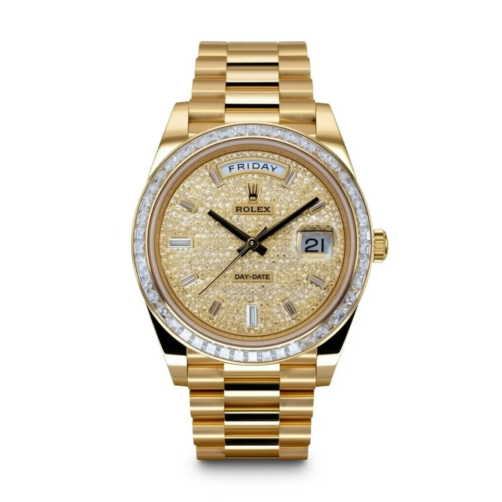RLX Day-Date 40mm 228398TBR-0036 Diamond Paved Dial President Watch