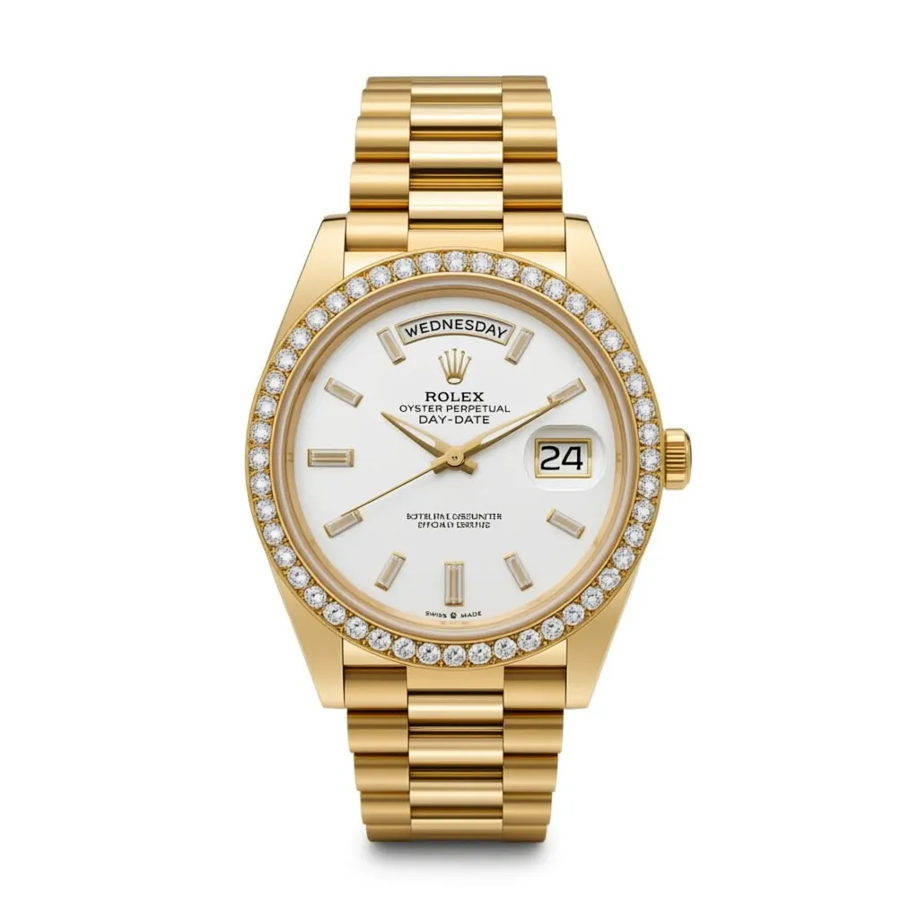 RLX Day-Date 40mm White Mother-of-Pearl Dial President Watch 228348RBR-0046