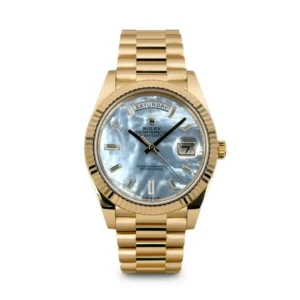 RLX Day-Date 40mm Yellow Gold President Mother of Pearl Diamond Baguette Dial - 228238