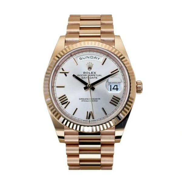 RLX Day-Date "President" 40mm Everose Gold Sundust Roman Dial - 228235