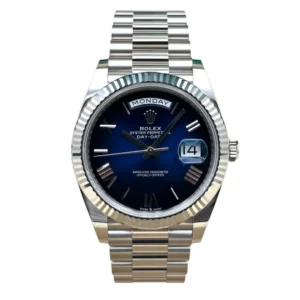 RLX Day-Date "President" 40mm White Gold Blue Roman Ombre Dial - 228239