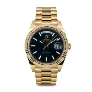 RLX Day-Date "President" 40mm Yellow Gold Black Index Dial - 228238