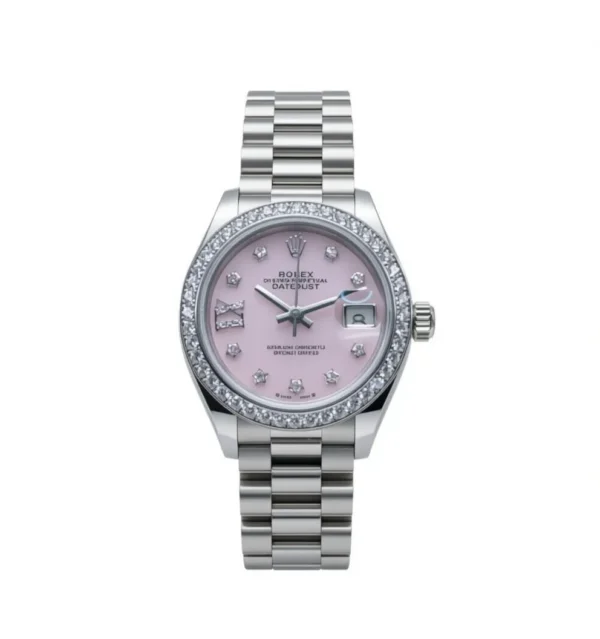 RLX Lady-Datejust 31mm 279139RBR Pink Opal Diamond Dial and Diamond Bezel White Gold Bracelet