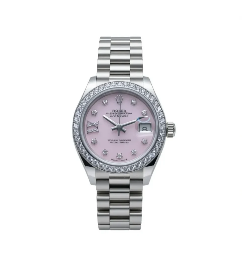 RLX Lady-Datejust 31mm 279139RBR Pink Opal Diamond Dial and Diamond Bezel White Gold Bracelet
