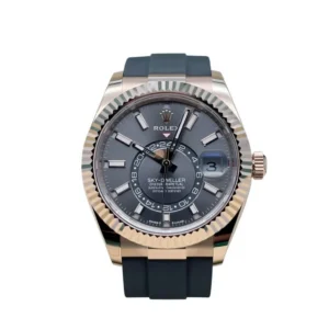 RLX Sky-Dweller 42mm Rose Gold Slate Dial Oysterflex - 336235
