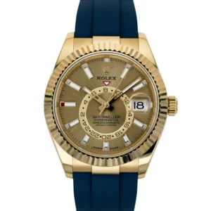 RLX Sky-Dweller 42mm Yellow Gold Champagne Dial Oysterflex - 336238