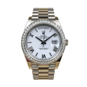 RLX Day-Date 40mm 228349RBR-0039 White Dial President Bracelet
