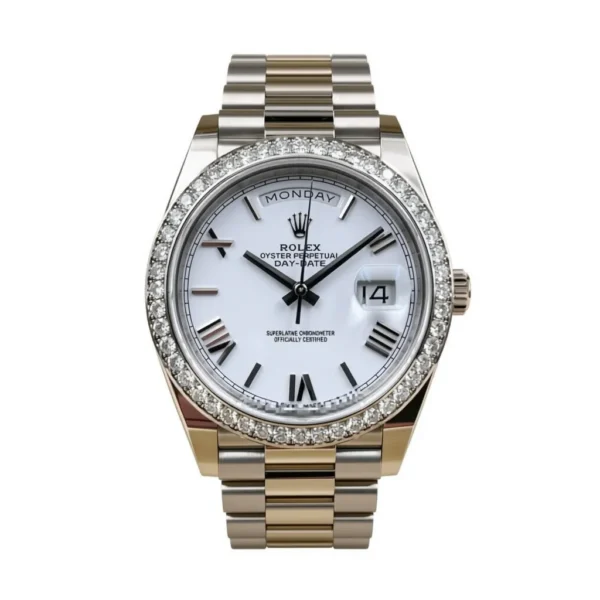 RLX Day-Date 40mm 228349RBR-0039 White Dial President Bracelet