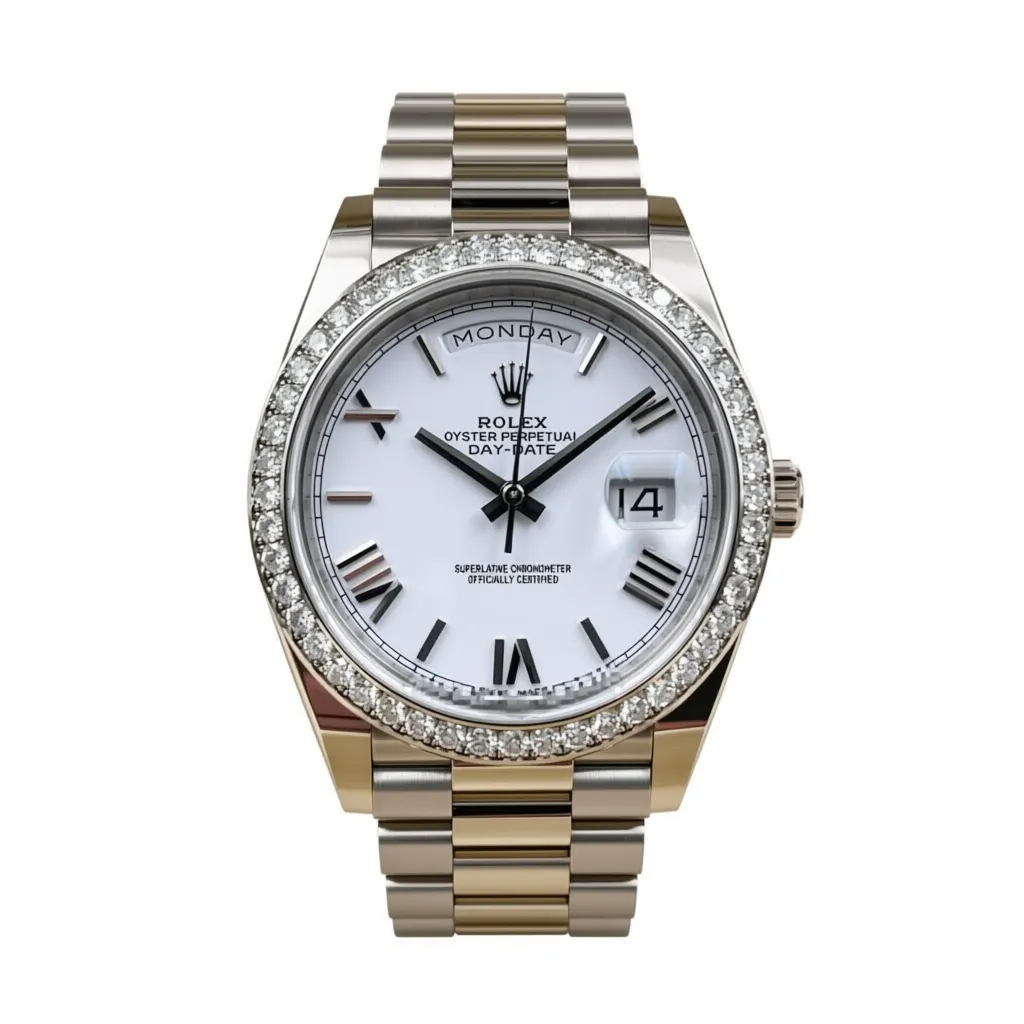 RLX Day-Date 40mm 228349RBR-0039 White Dial President Bracelet