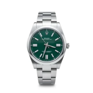 RLX Oyster Perpetual 41mm 124300-0005 Green Index Dial & Smooth Bezel Oyster Bracelet Men’s Watch