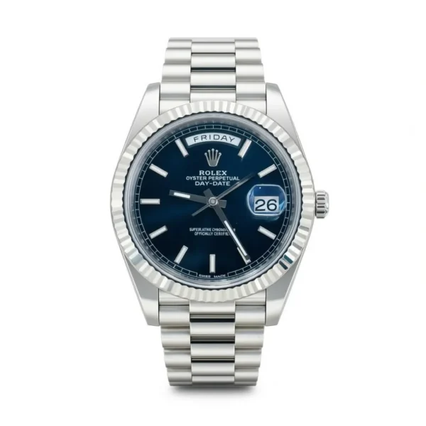 RLX Day-Date "President" 40mm White Gold Black Index Dial - 228239