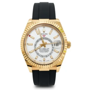 RLX Sky-Dweller 42mm Yellow Gold White Dial Oysterflex - 336238
