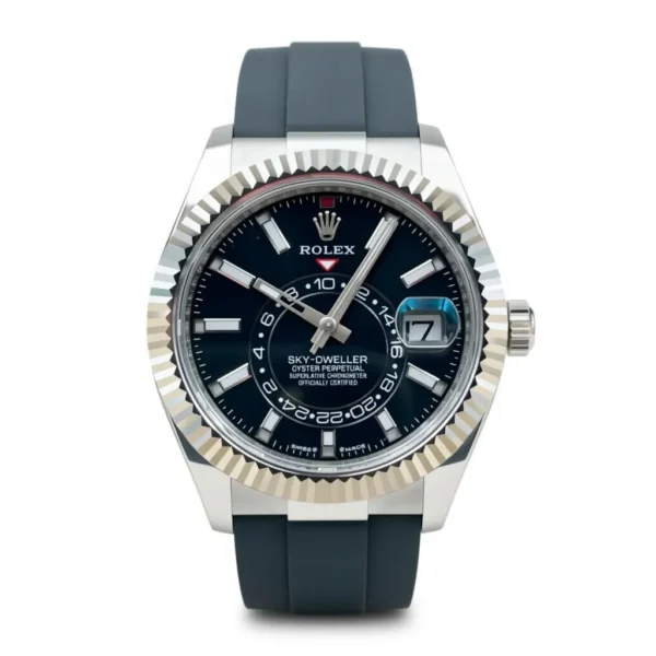 RLX Sky-Dweller 42mm White Gold Black Dial Oysterflex - 336239