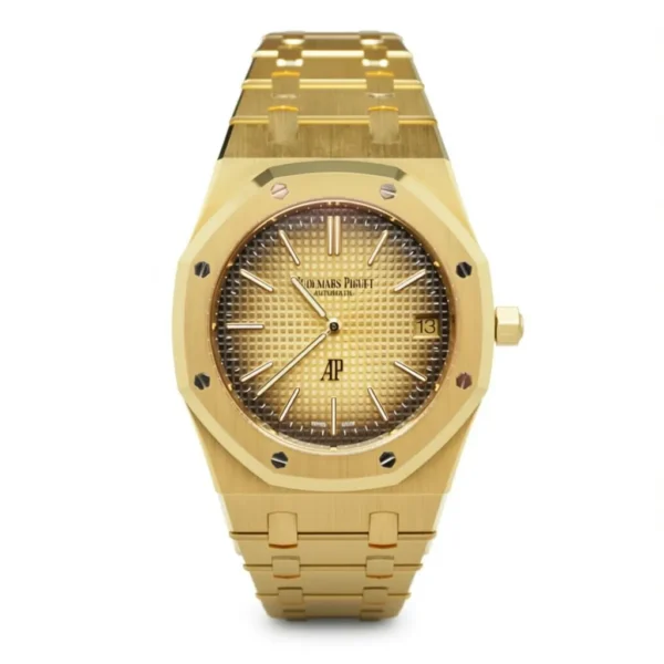 A&P ROYAL OAK "JUMBO" Smoked Yellow Gold-Toned Dial 39mm
