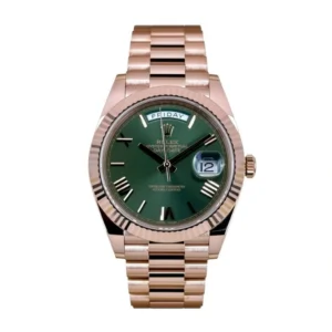 RLX Day-Date "President" 40mm Everose Gold Olive Green Roman Dial - 228235