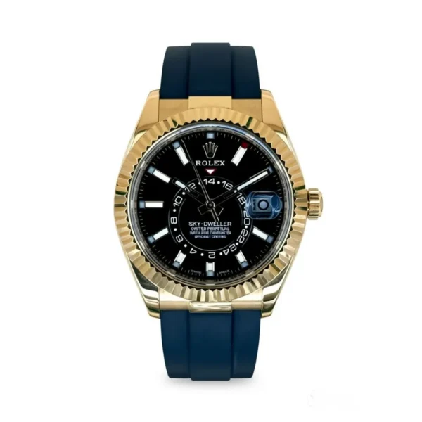 RLX Sky-Dweller 42mm Yellow Gold Black Dial Oysterflex - 336238