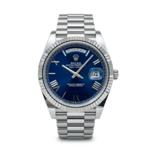 RLX Day-Date "President" 40mm White Gold Blue Roman Dial - 228239