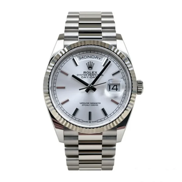 RLX Day-Date "President" 40mm White Gold White Roman Dial - 228239