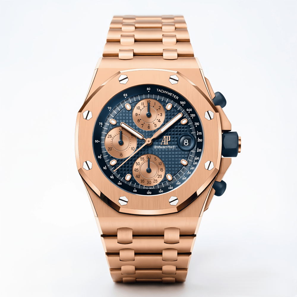 A&P OFFSHORE Pink Gold Blue Dial CHRONOGRAPH 42mm