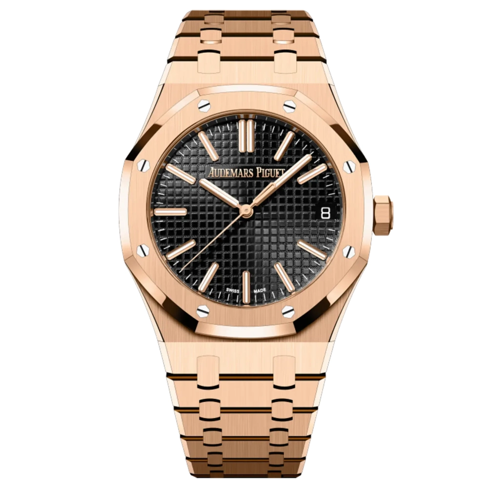A&P ROYAL OAK Pink Gold Black Dial 41mm