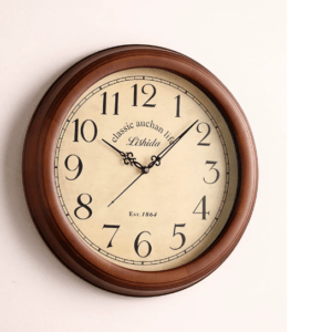 Vintage Solid Wood Silent Wall Clock for Living Room