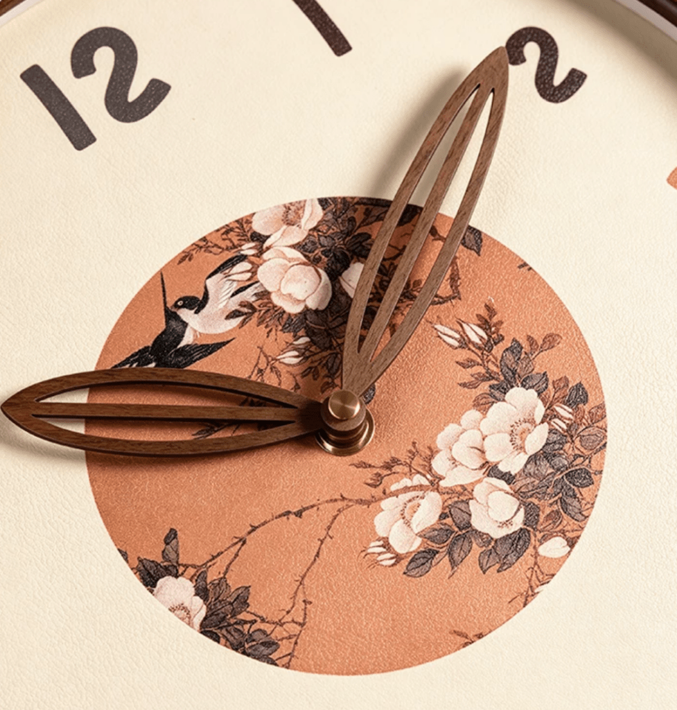Mid-Century Luxury Solid Wood Wall Clock for Living Room