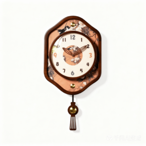 Mid-Century Luxury Solid Wood Wall Clock for Living Room