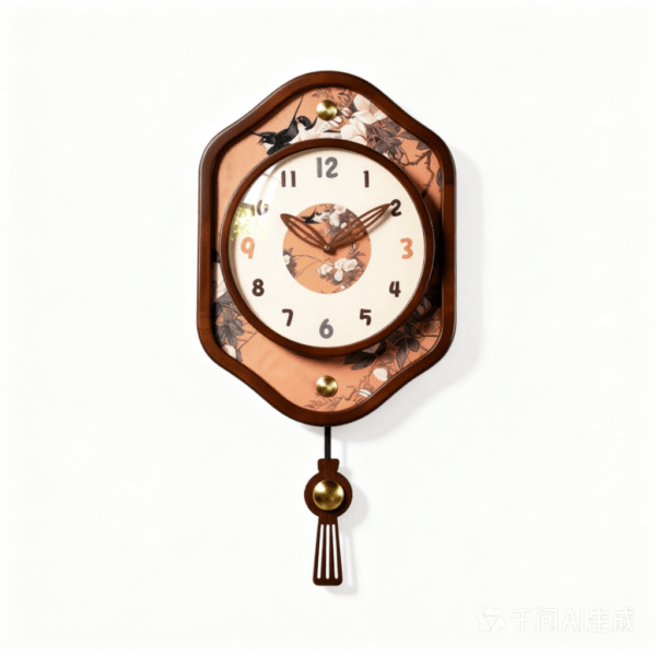 Mid-Century Luxury Solid Wood Wall Clock for Living Room