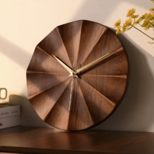 Mid-Century Walnut Wall Clock for Living Room
